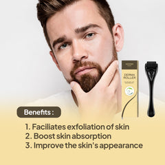 AEKONIK Derma Roller for Hair & Beard Care - 0.3 MM Scalp and Skin Massager - Grooming Tool for Oil Application Daily Handle Gentle