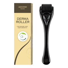 AEKONIK Derma Roller for Hair & Beard Care - 0.3 MM Scalp and Skin Massager - Grooming Tool for Oil Application Daily Handle Gentle