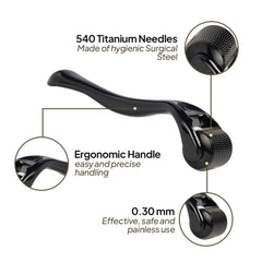 AEKONIK Derma Roller for Hair & Beard Care - 0.3 MM Scalp and Skin Massager - Grooming Tool for Oil Application Daily Handle Gentle